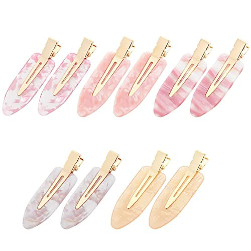 10 Stücke Keine Biegung Haarspangen Damen Make Up Haarklammer Acrylharz Flache Haarklammern Keine Falten Haarclips für Salonfrisuren Friseursalon Pony Wellig Mädchen Make Up Nahtlose Haarspange | Amazon (DE)