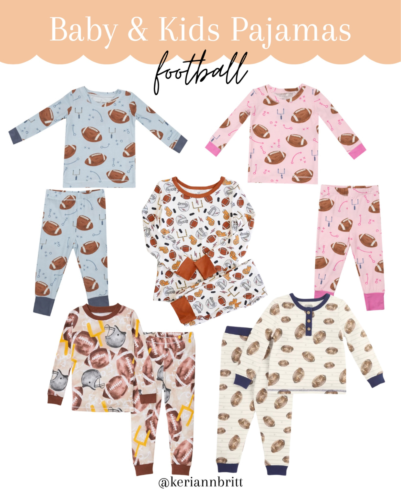 Baby and Kids Football Pajamas 

Football season / game day / kids pajamas / toddler pjs / baby jammies 

#LTKKids #LTKSeasonal #LTKBaby