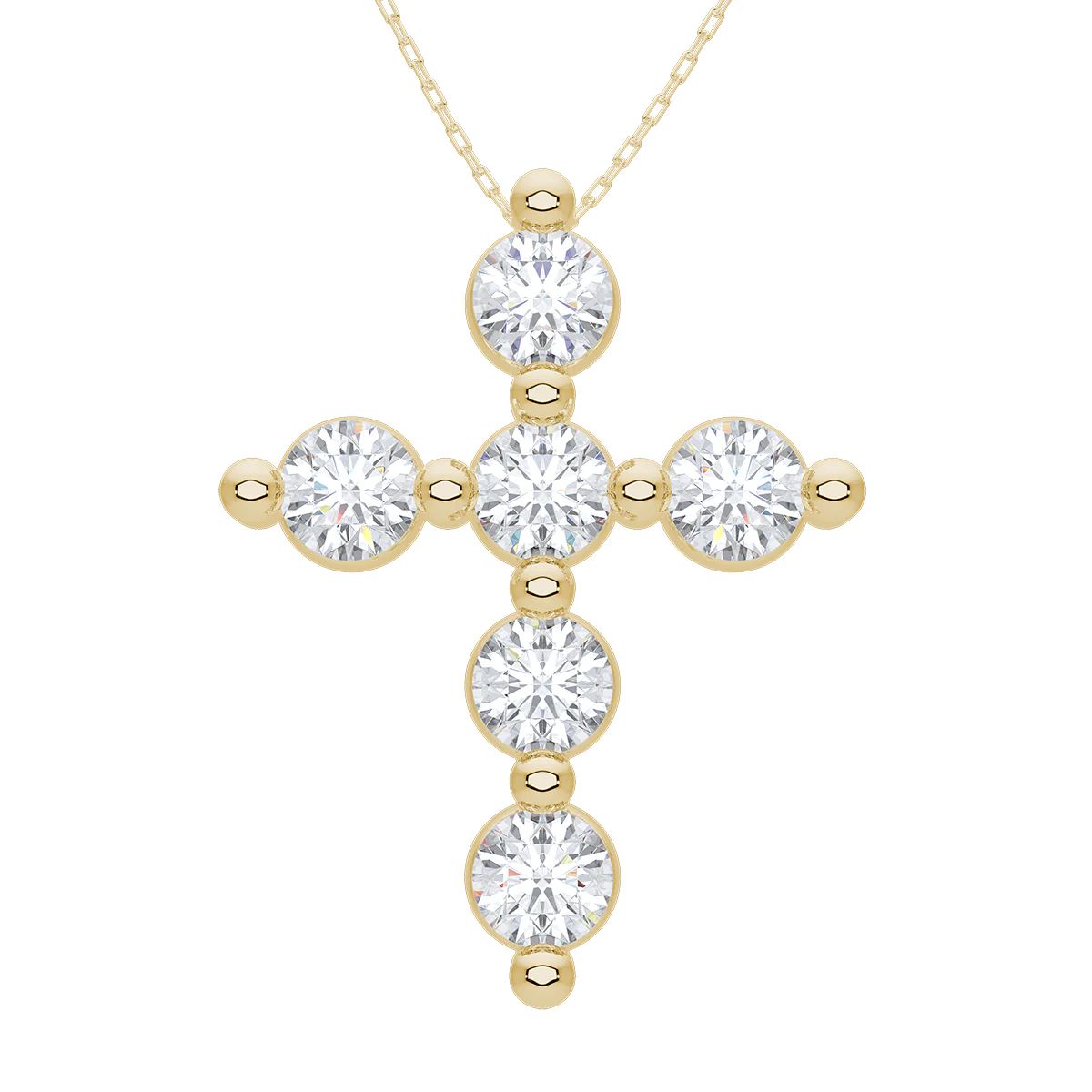 Midi Charlie Cloud® Floating Diamond Cross Necklace 0.72 ctw | RW Fine Jewelry