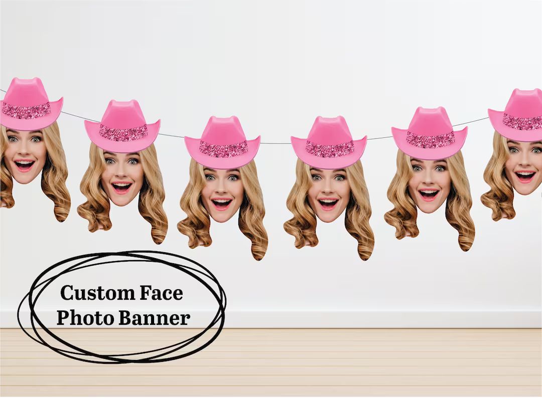 Pink Cowgirl Custom Photo Banner Bachelorette or Birthday - Etsy | Etsy (US)