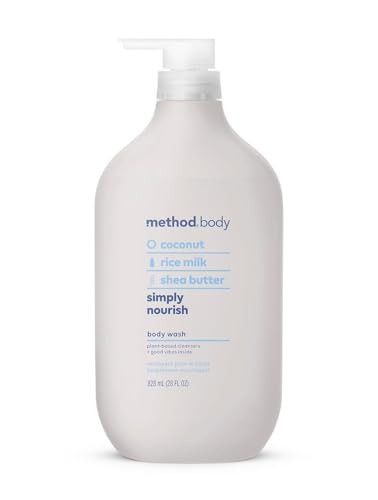 method Body Wash, Simply Nourish - Leaves Skin Feeling Soft & Moisturized, Made Without Parabens, Notes of Coconut, Rice Milk & Shea Butter, 28 Fl Oz | Amazon (US)