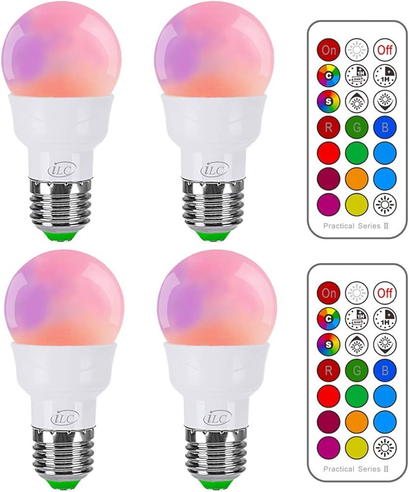 ILC RGB LED Light Bulb, Color Changing 40W Equivalent, Daylight White, 450LM Dimmable 5W E26 Scre... | Amazon (US)