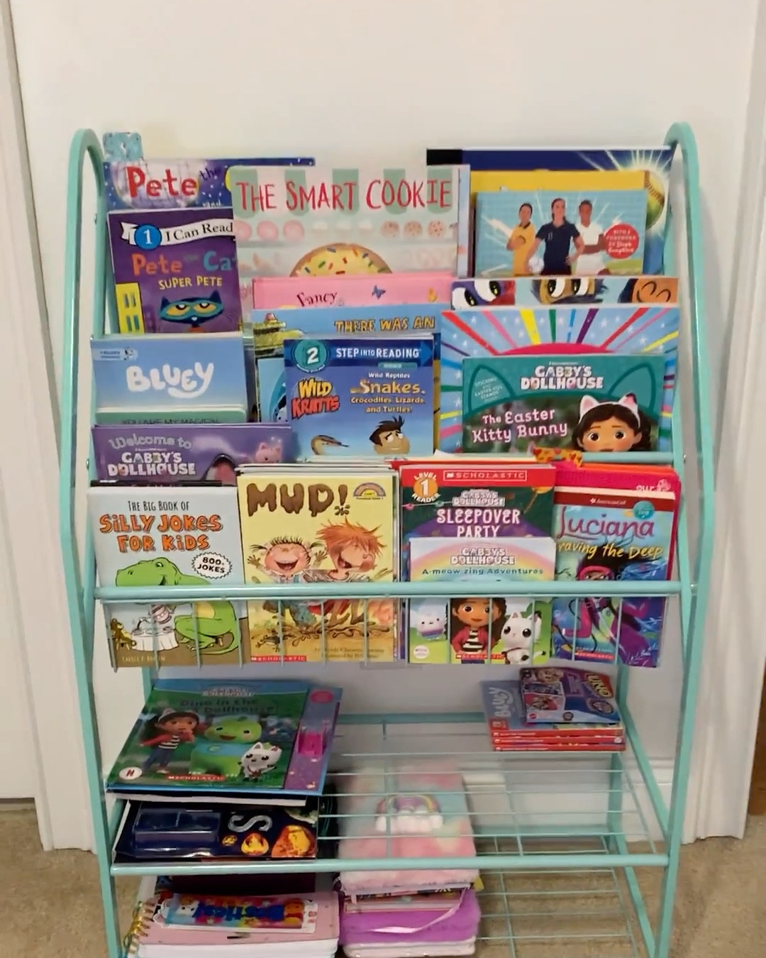 Recently reorganized my daughter’s bedroom & came across the perfect size bookshelf. It holds most of her books and has bottom shelf available for storage bins. It’s also her favorite color, so that was a plus! (Available in various colors & sizes to fit your needs) 

#LTKKids #LTKFamily #LTKHome