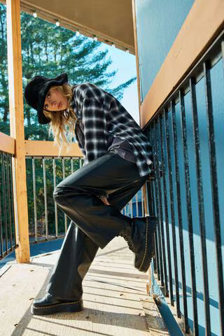 Faux Leather Straight Leg Pants | Garage Clothing