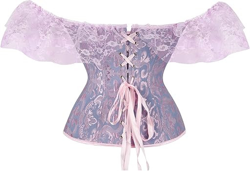 Corsets for Women Floral Lace Off Shoulder Lingerie Bustier Boned Overbust Corset Bodyshaper Top ... | Amazon (US)