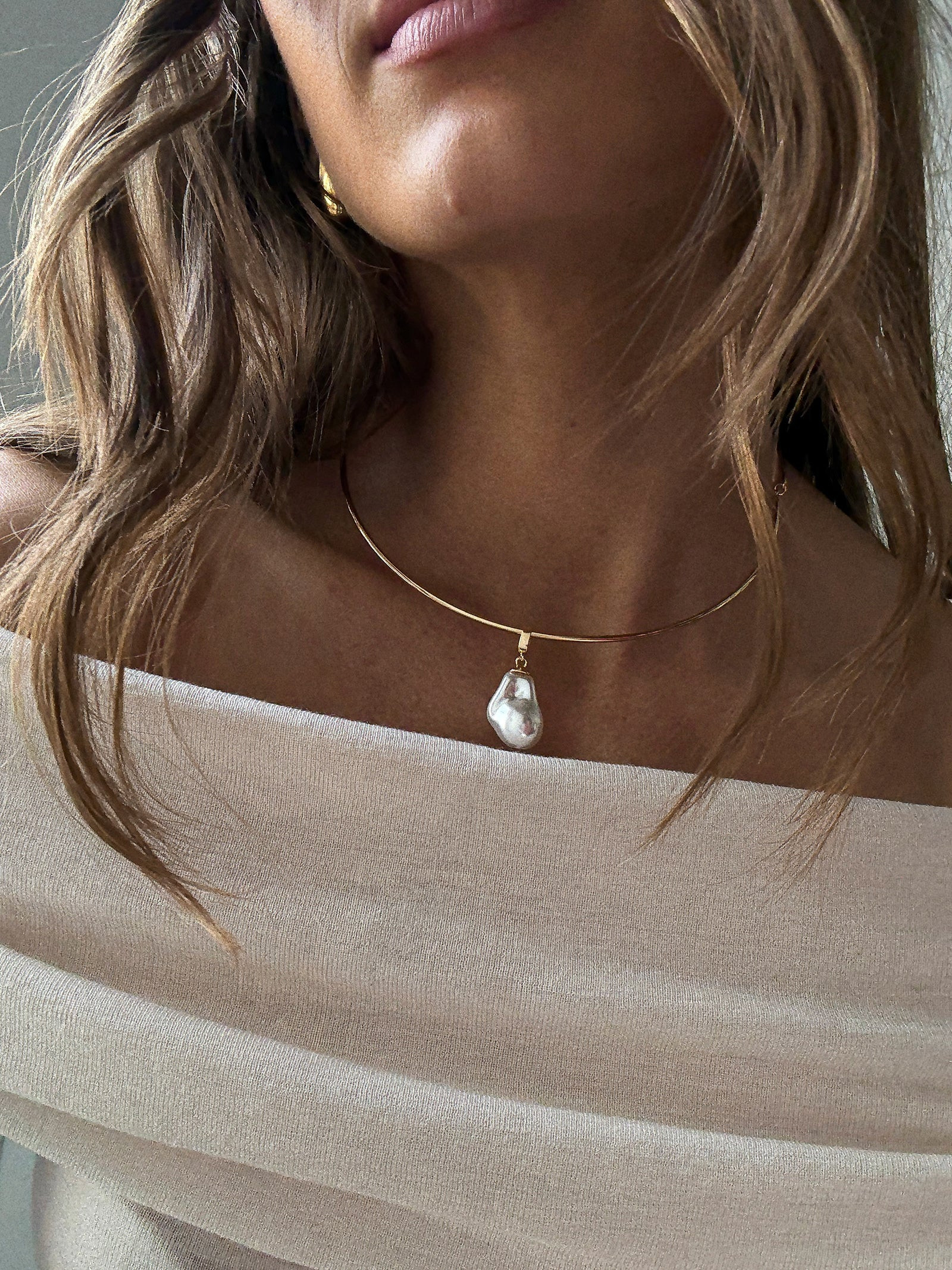 Teagan Pearl Collar Necklace - Gold/Pearl | BaubleBar