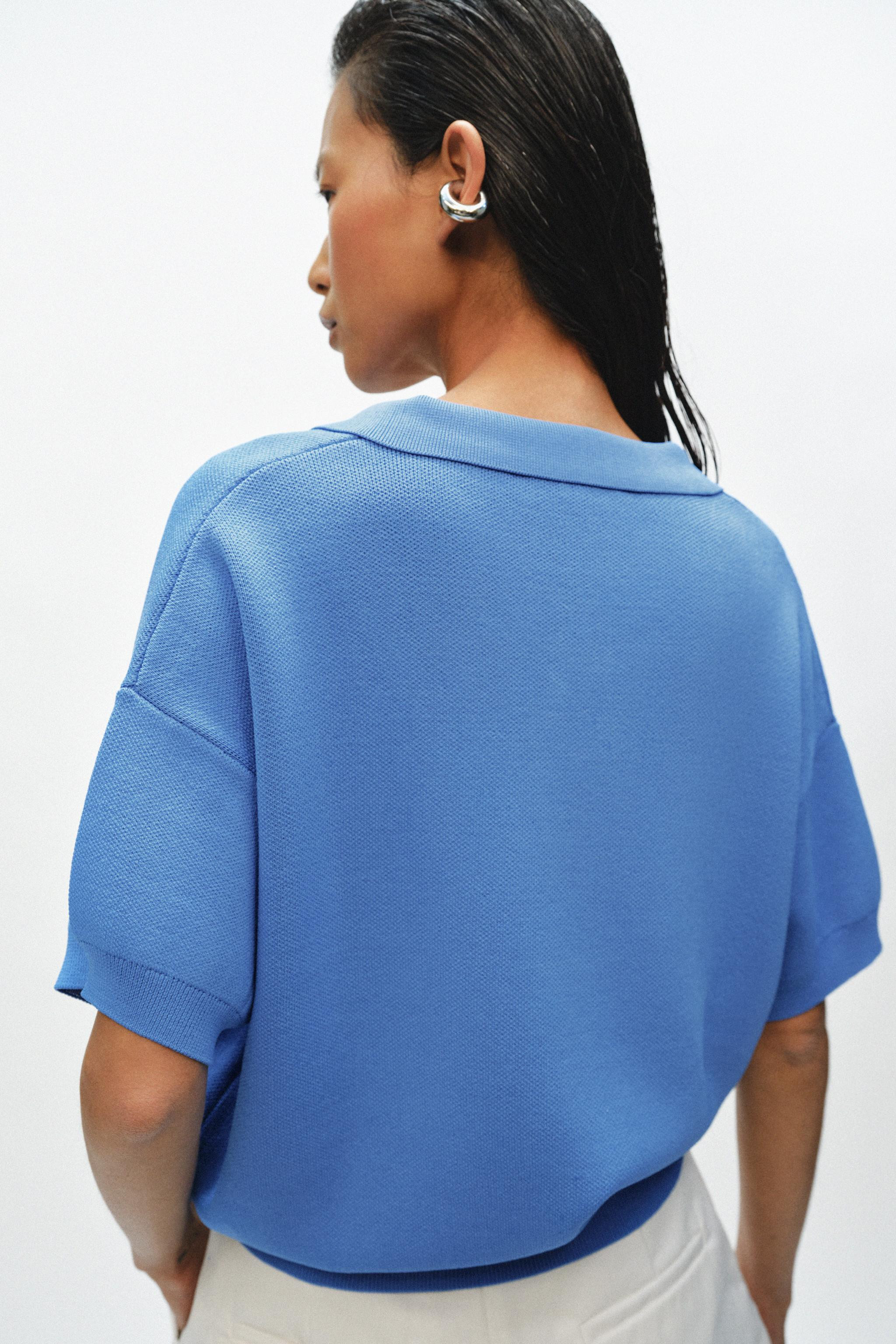 SHORT SLEEVE KNIT POLO SHIRT | Zara UK