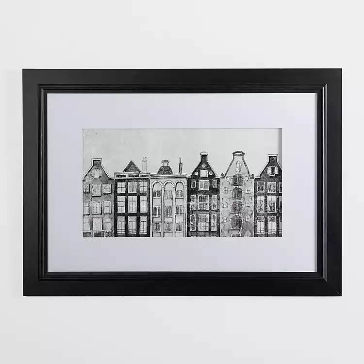 New! Black and White Houses Framed Art Print | Kirkland's Home