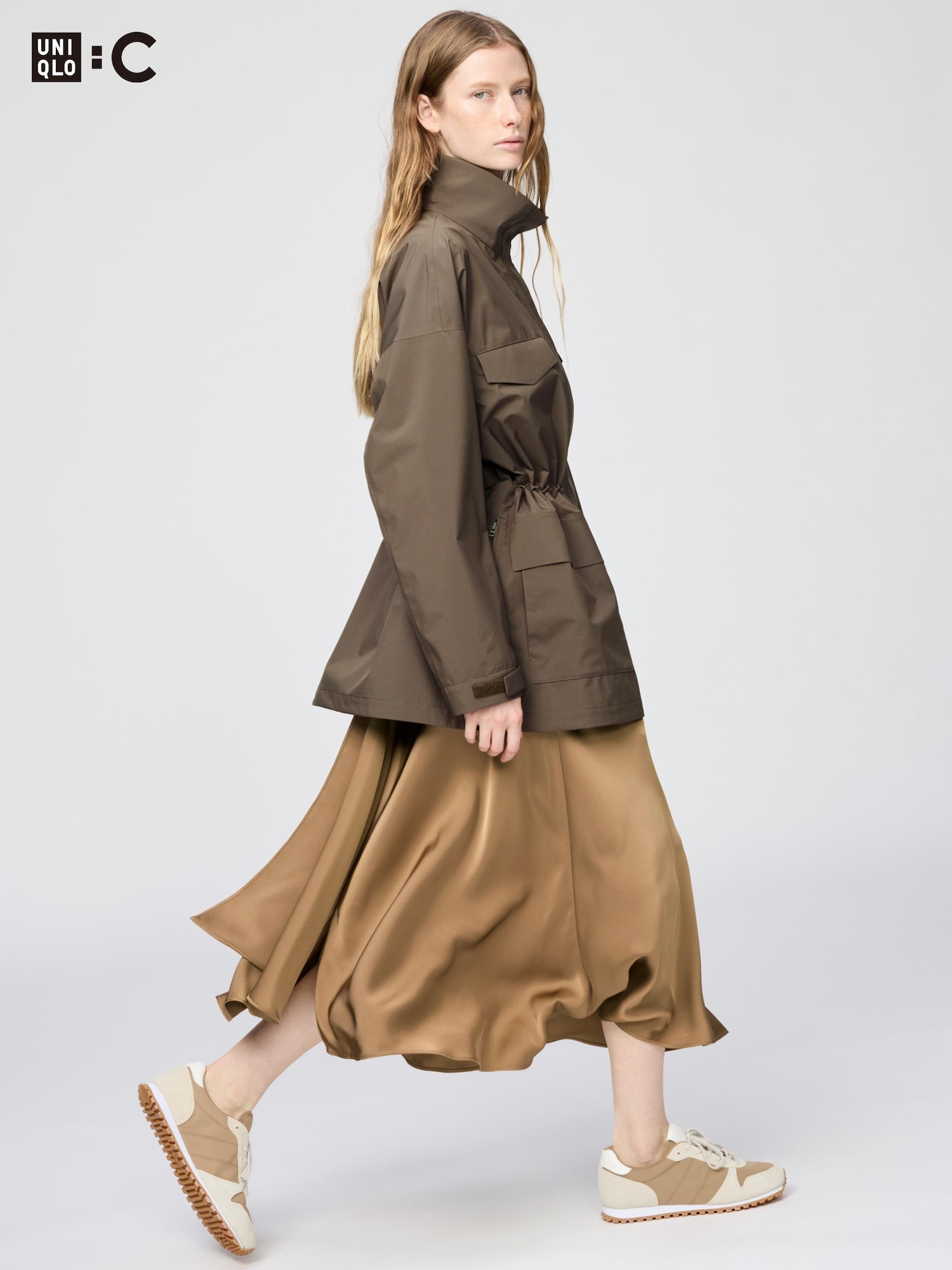 Women's Satin Long Skirt Beige Small UNIQLO US | UNIQLO (US)