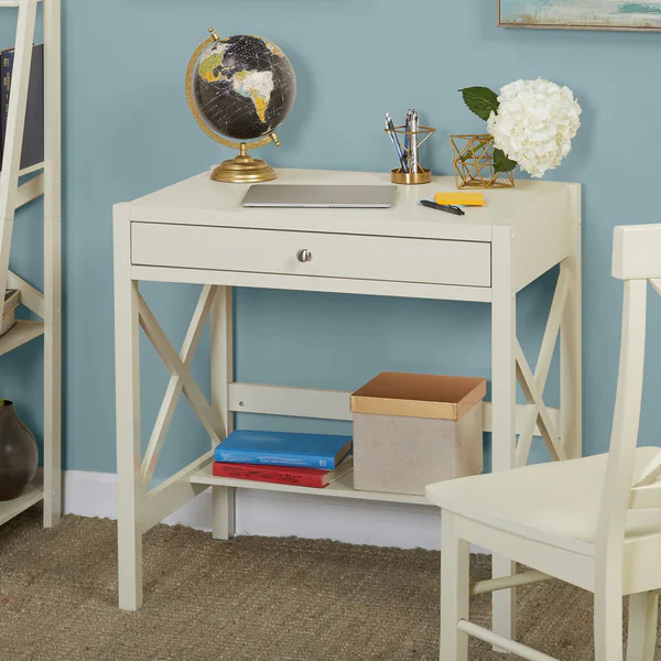 Simple Living Antique White X Desk | Bed Bath & Beyond