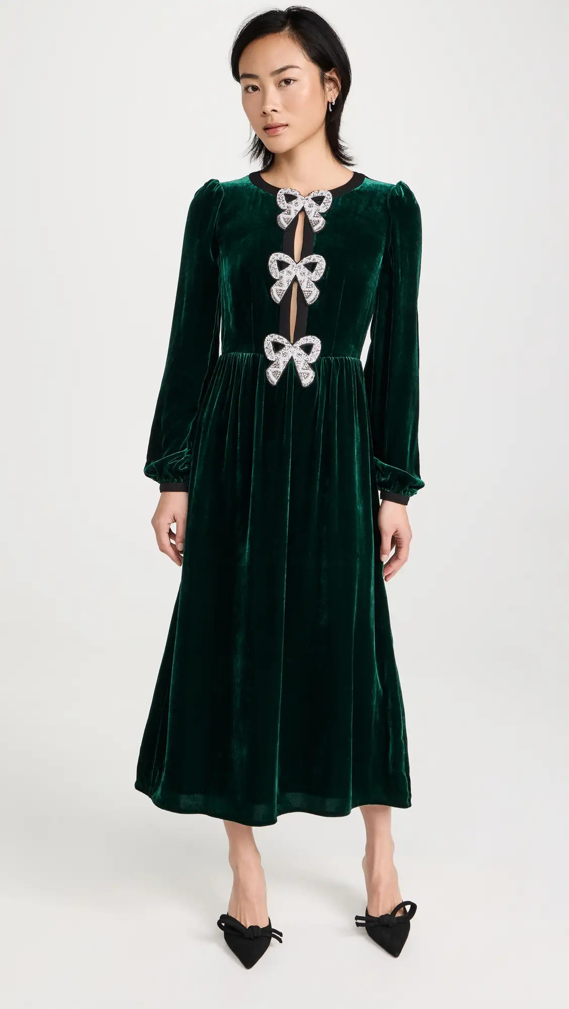 Saloni Camille Bows Dress | Shopbop | Shopbop