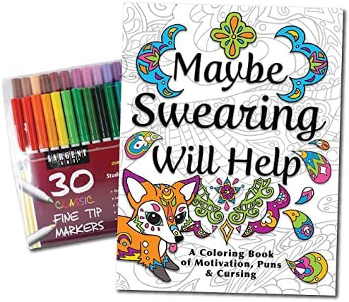 Maybe Swearing Will Help Adult Coloring Book Set - Coloring Books for Adults Relaxation with 30 M... | Amazon (US)