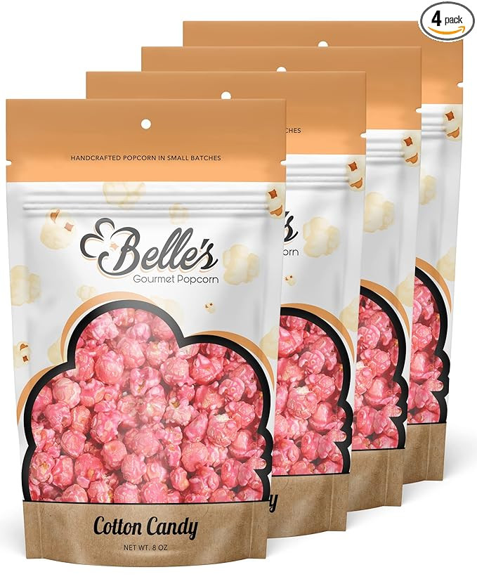 Belle’s Gourmet Popcorn: Cotton Candy Gourmet Popcorn Snack Pack | Non GMO snack food for Kids ... | Amazon (US)