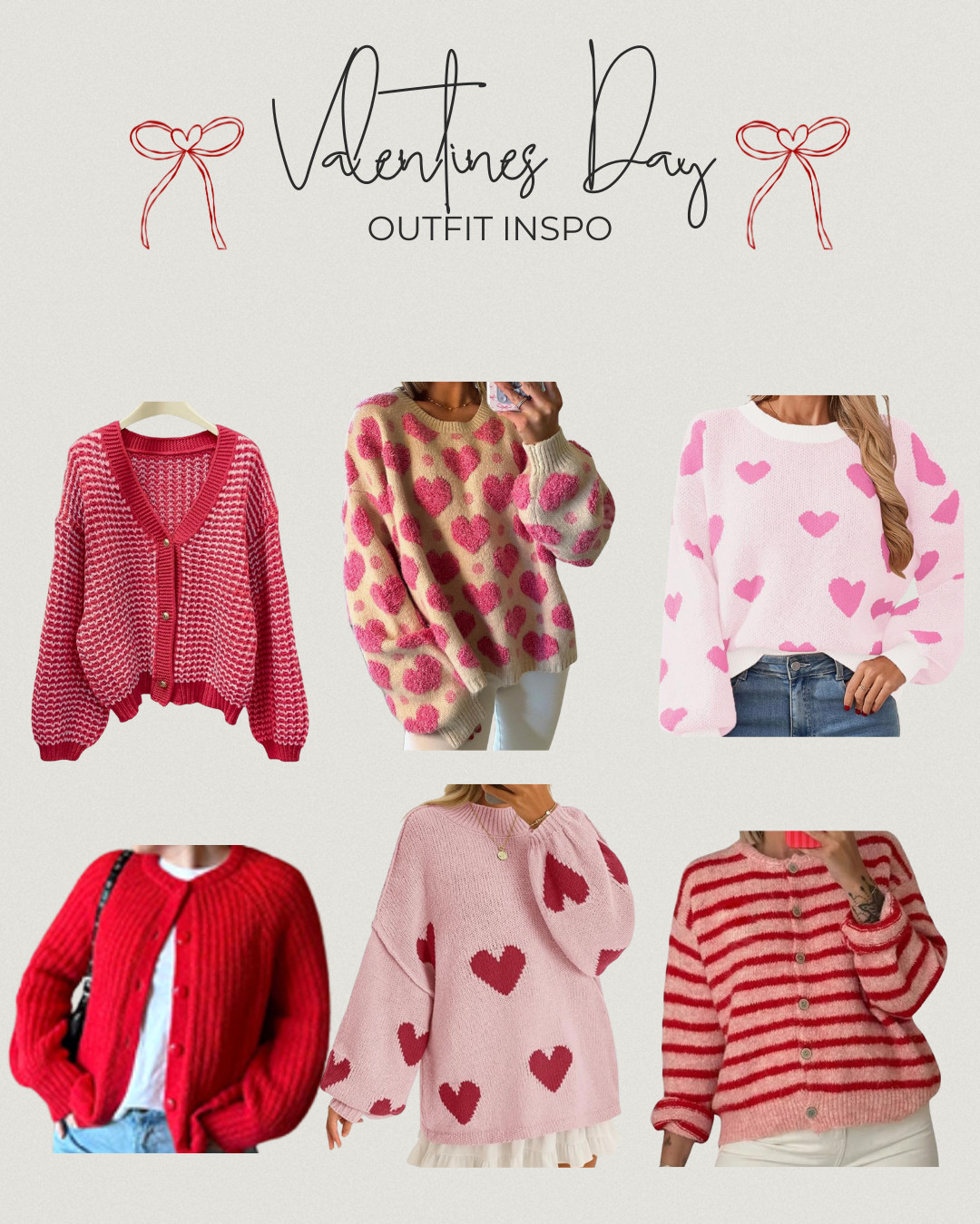 Valentine’s Day sweater guide ❤️💗 all the red, pink & heart details I’m loving this year. Cozy, cute, and perfect for date night, Galentine’s, or just embracing the v-day vibes ✨ #womansvdayoutfit #valentinesdayoutfit  

 

#LTKValentine #LTKootd #LTKSeasonal
