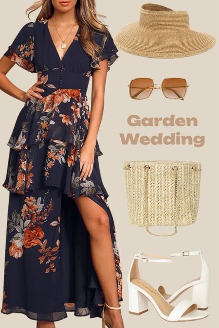 Outdoor wedding guest outfit idea.

#summerdress #weddingguestdress #floraldress #whitesandals #summeroutfit

#LTKwedding #LTKstyletip 

#LTKParties #LTKFindsUnder100 #LTKSeasonal