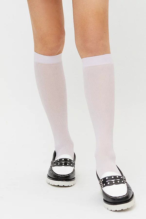 Slinky Ribbed Knee-High Sock | Urban Outfitters (US and RoW)