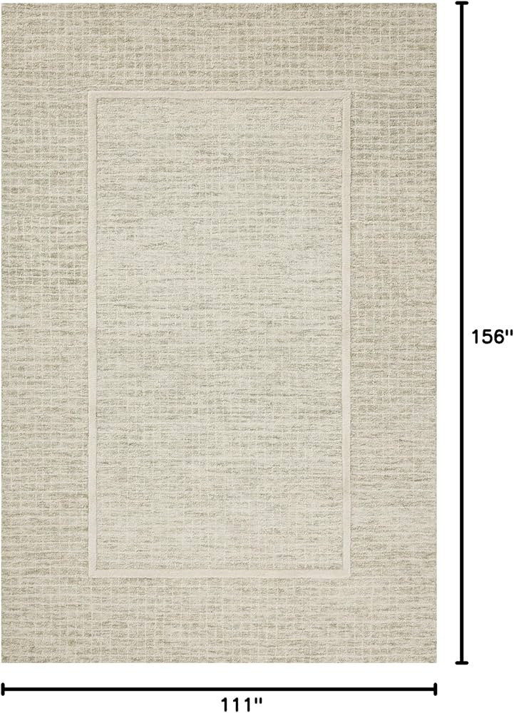 Loloi Chris Loves Julia Briggs Collection, Sage & Ivory, 9'-3" x 13' Area Rug – Minimal Gritted... | Amazon (US)