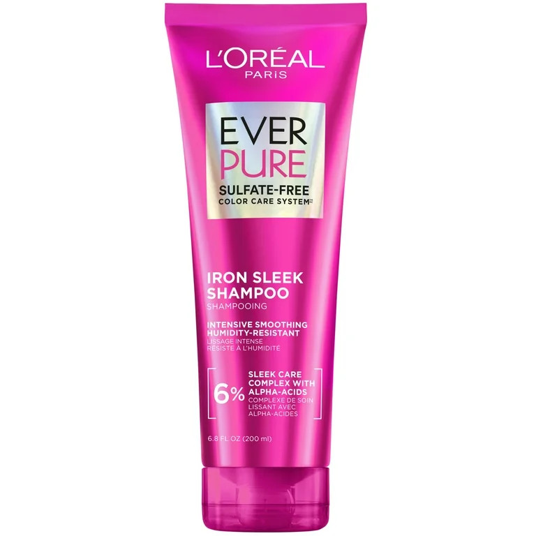 L'Oreal Paris EverPure Sulfate Free Iron Sleek Smoothing Shampoo, 6.8 fl oz | Walmart (US)