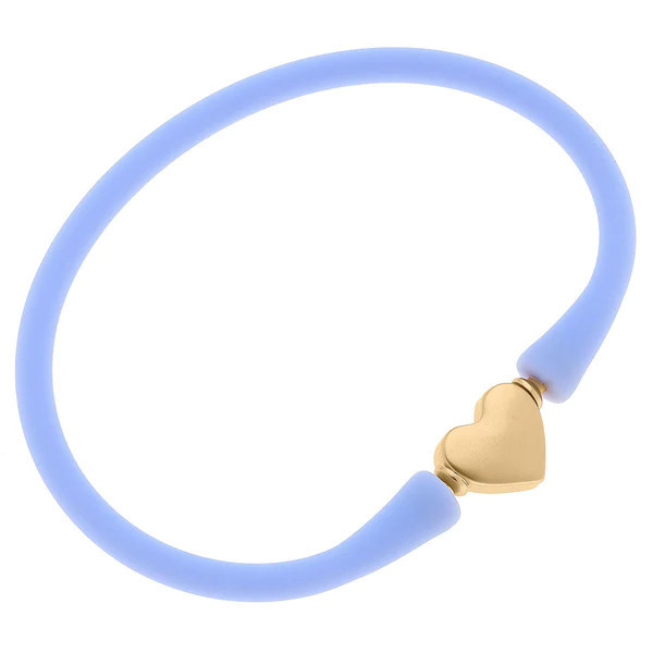 Bali Heart Bead Silicone Bracelet in Lilac | CANVAS