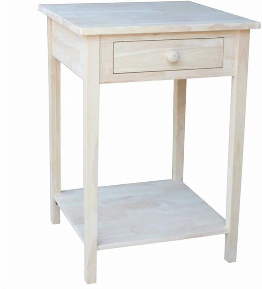 International Concepts Hampton Bedside Table Unfinished | Amazon (US)