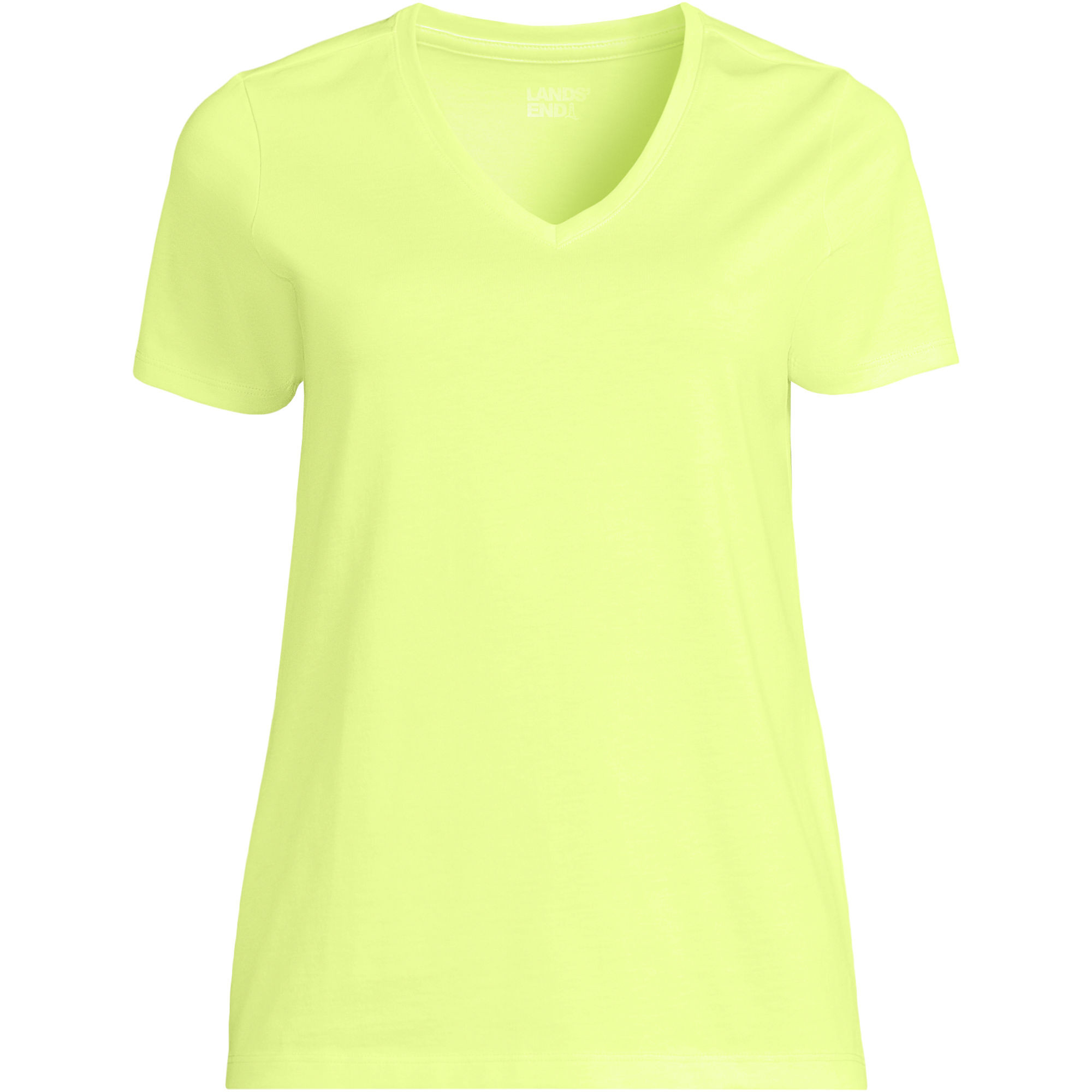 Women's Plus Size Relaxed Supima Cotton V-Neck T-Shirt | Lands' End (US)