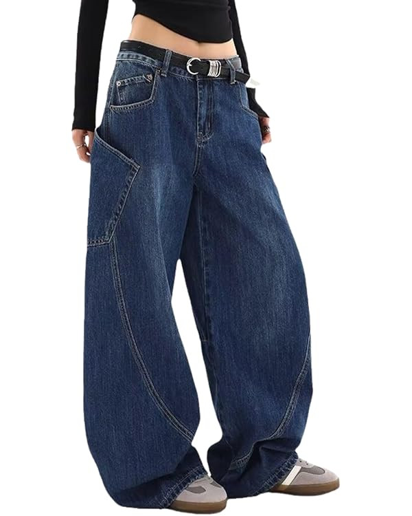 Baggy Jeans Barrel Leg Jeans Loose Denim Pants | Amazon (US)