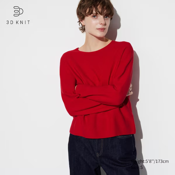 3D Knit Cotton Crew Neck Sweater | UNIQLO (US)