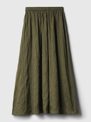 Textured Crinkle Pull-On Midi Skirt | Gap (CA)