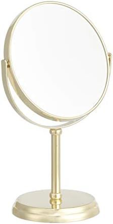 Amazon Basics Vanity Mirror - 1X/5X Magnification, Gold | Amazon (US)