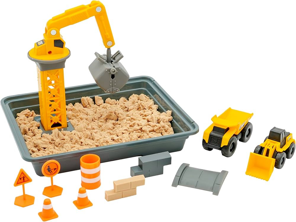 CAT Construction Toys, Dig N' Build Dirt Playset with 12 OZ of Compound - Includes 2 Little Machi... | Amazon (US)