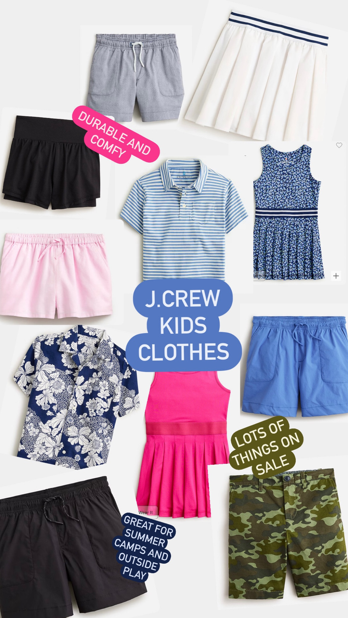 J. Crew summer kids clothes, toddler and kids boys outfits, toddler and kids girls active dress and shorts 

#LTKSeasonal #LTKfamily #LTKkids