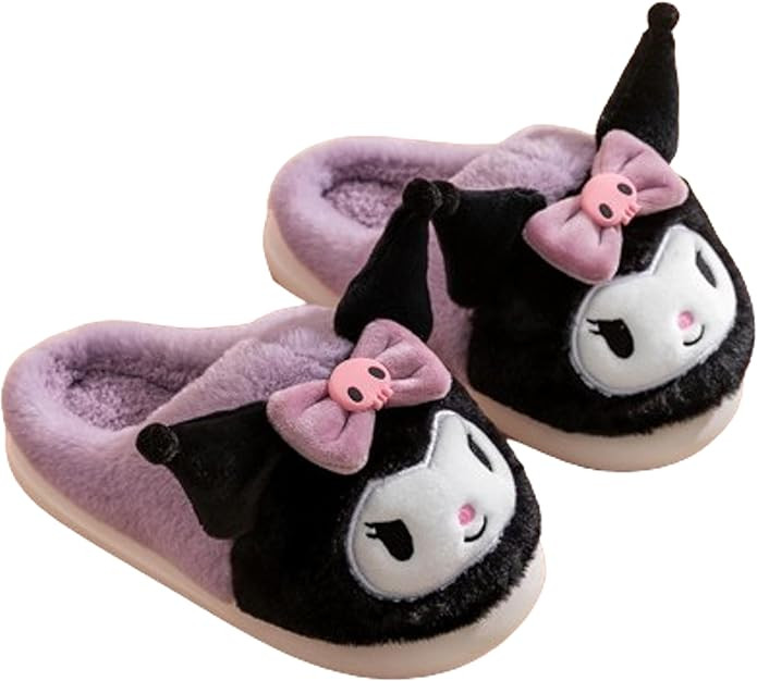 Kuromi with Ribbon Home Slippers for Girls Kids Children | Amazon (US)