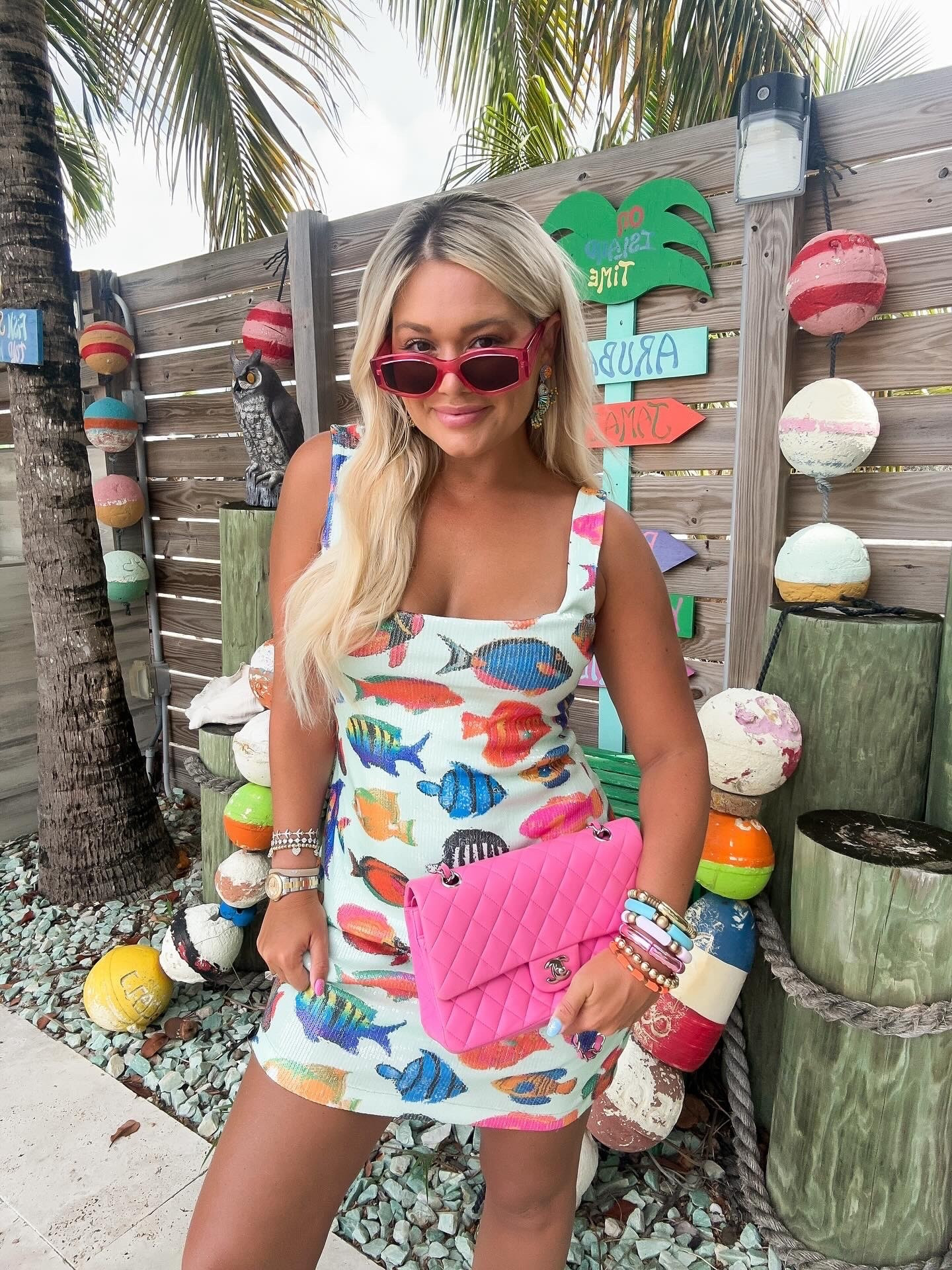 Wearing size small in this fish vacation dress 

#LTKWedding #LTKTravel