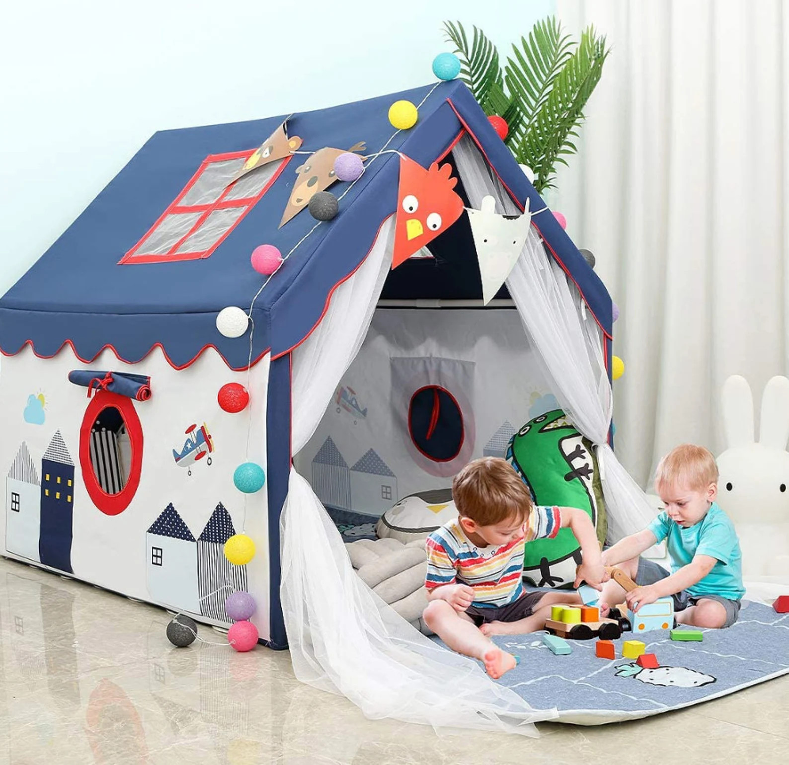 Play Tent Blue boys Playhouse Windows Easy to Wash Indoor Outdoor Tent for Kids little ToysBoys T... | Etsy (US)