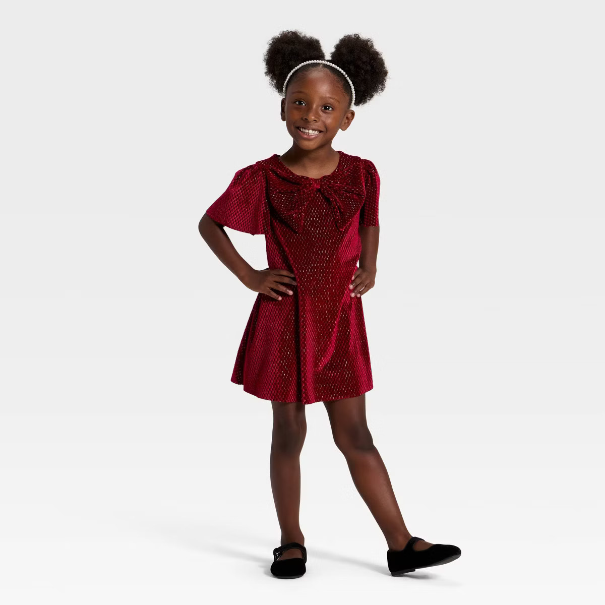 Toddler Girls' Velour Dress - Cat & Jack™ Dark Red | Target