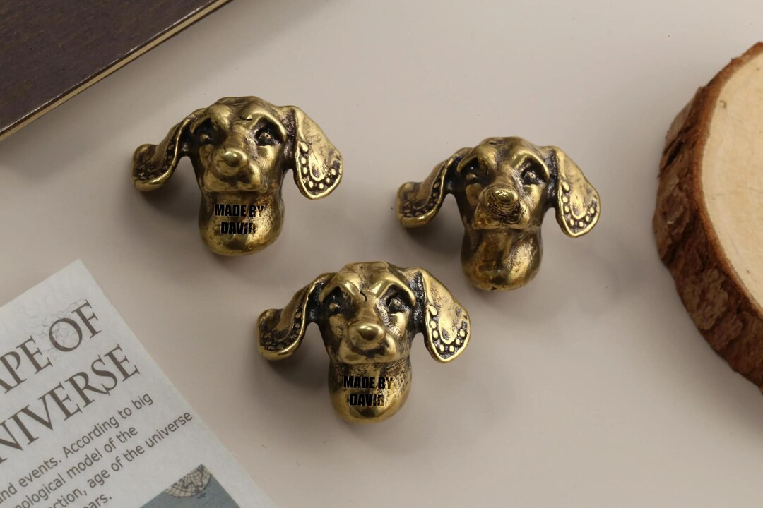 Dog solid brass drawer knobs,Puppy cabinet knobs,Custom Engraved furniture replacement improvemen... | Etsy (US)