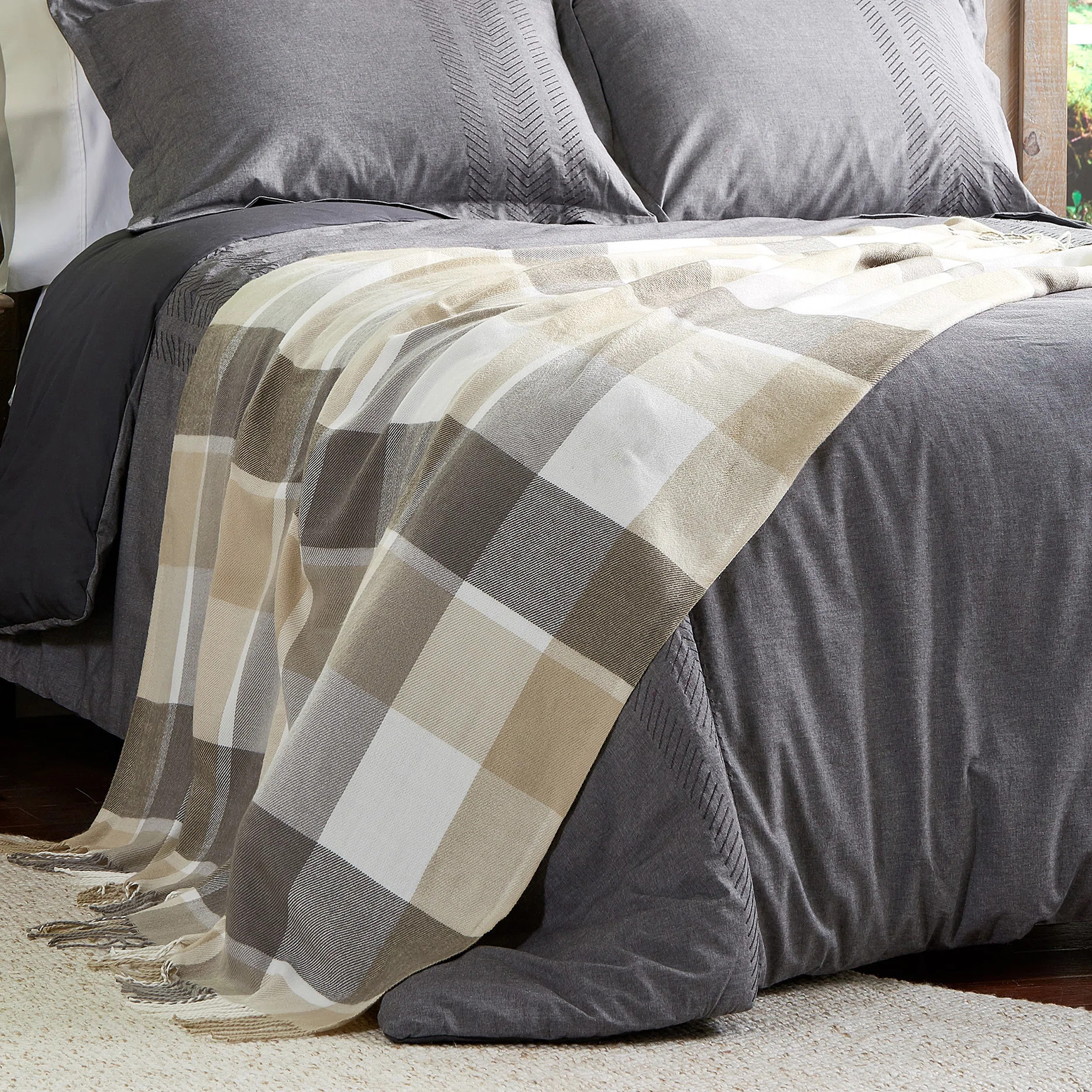 LHC Oversized Soft Throw Blanket - Fluffy Cashmere-Like Throw with Stylish Vintage Design | Wayfair North America