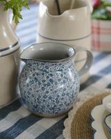 Blue Floral Hand-Painted Stoneware Pitcher | Elements by Remedy