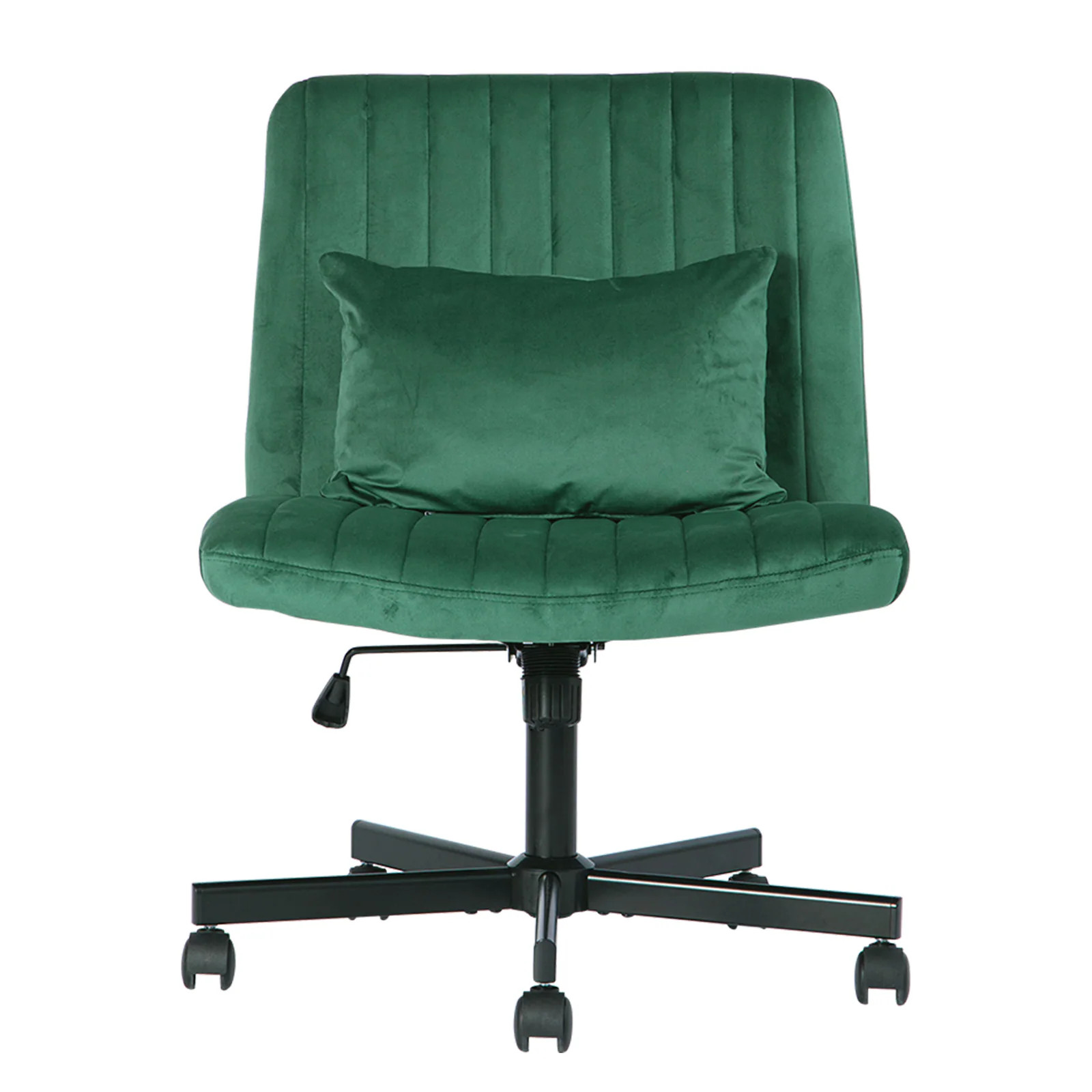 LOVMOR Green Velvet Criss Cross Armless Office Chair with Wheels Versatile for Home Office Meditation and Makeup one_size | SF-M-W3394P329164 | Lowe's