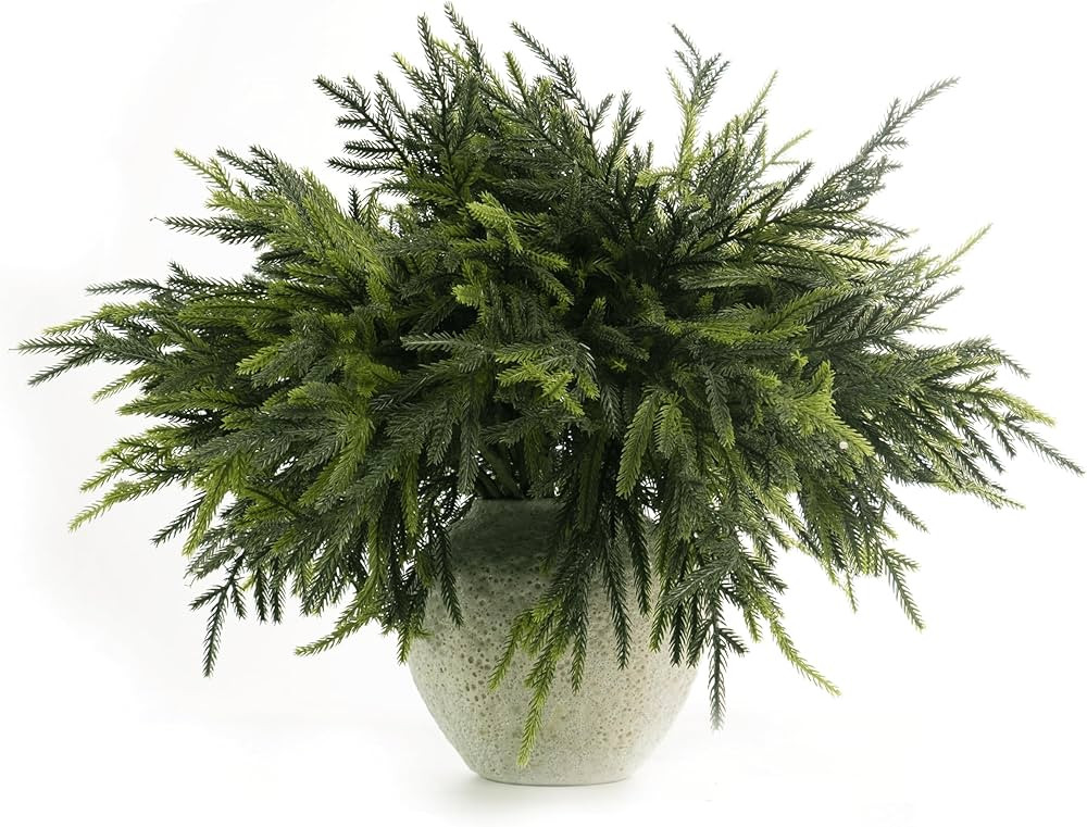 WHANLEY L&Q 23" Christmas Norfolk Pine Branches,Artificial Christmas Decorations,Norfolk Pine Ste... | Amazon (US)