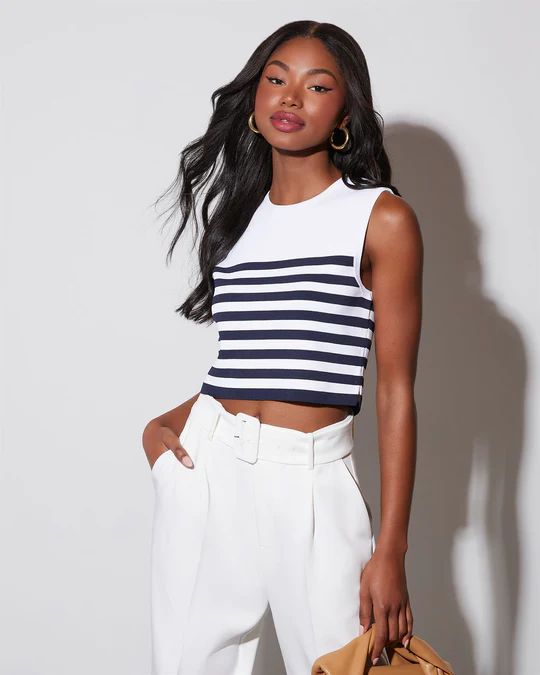 Antonia Striped Crop Tank | VICI Collection