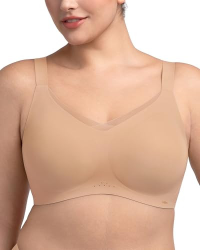 HSIA Bra for Women No Underwire - Full Coverage Crossover Seamless Bra with Support Comfort, Small to Plus Size Apricot | Amazon (US)