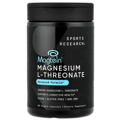Sports Research, Magtein®, Magnesium L-Threonate, 90 Veggie Capsules (666 mg per Capsule) | iHerb