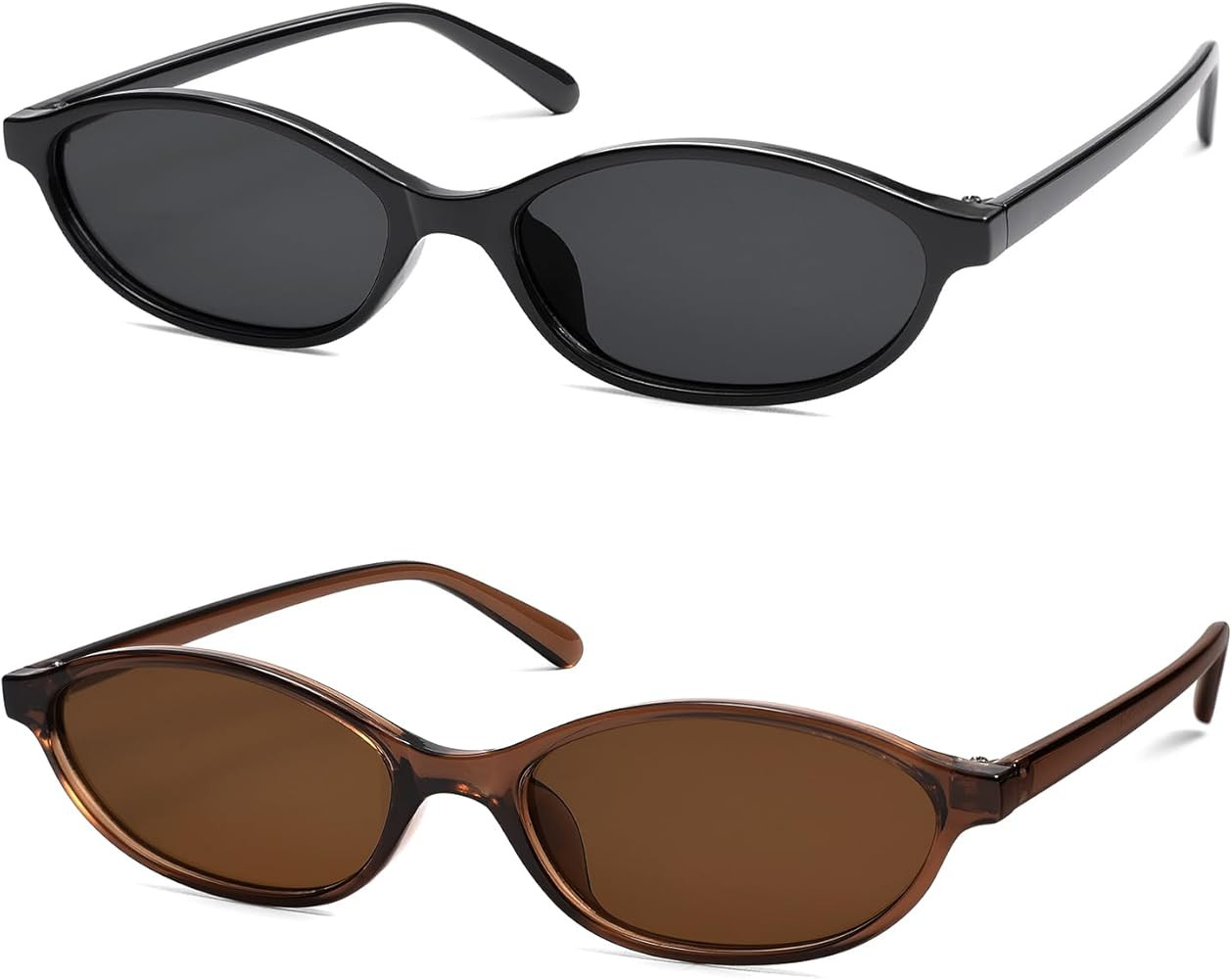 Retro Oval Cat Eye Sunglasses for Women Y2k Trendy Narrow Sunnies Designer Sun Glasses AR82253 | Amazon (US)