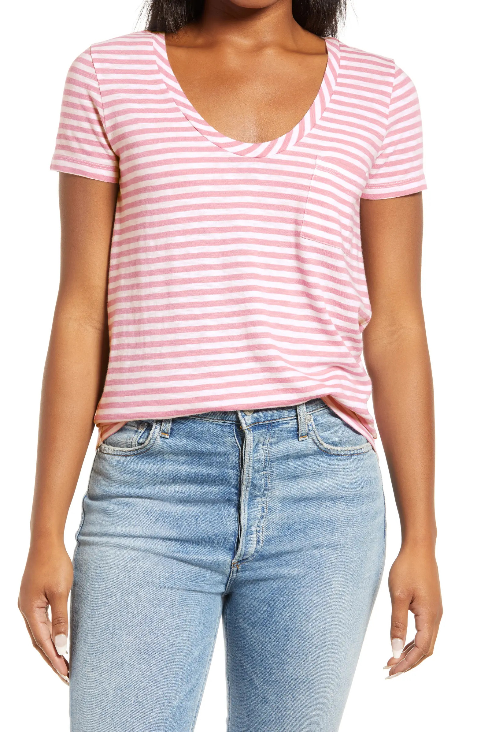 Rounded V-Neck T-Shirt | Nordstrom