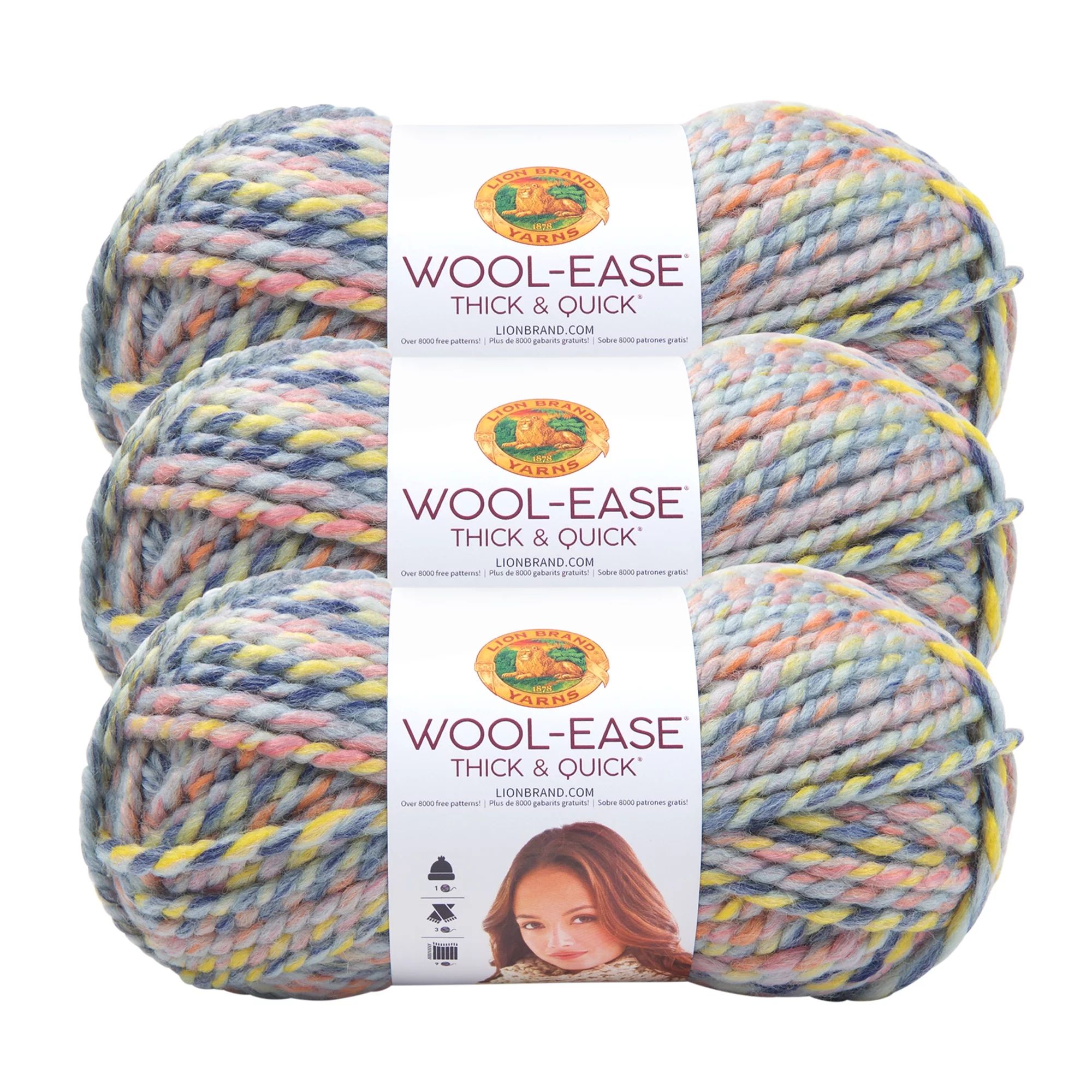 Lion Brand Yarn Wool-Ease Thick and Quick Dreamcatcher Classic Super Bulky Acrylic, Wool Multi-Co... | Walmart (US)