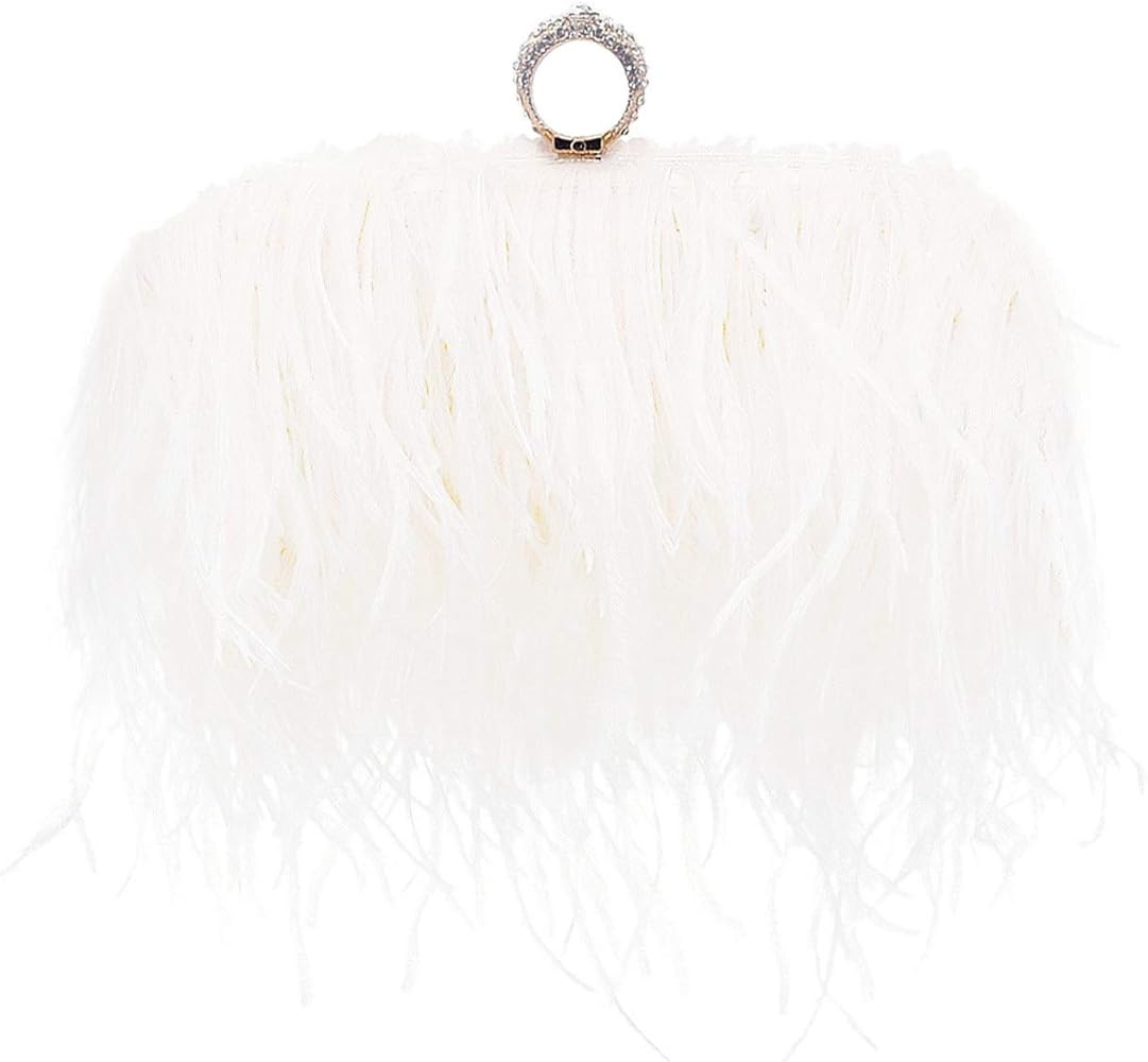 Miuco Women Feather Clutch Purse Shoulder Crossbody Bag Evening Handbags | Amazon (US)