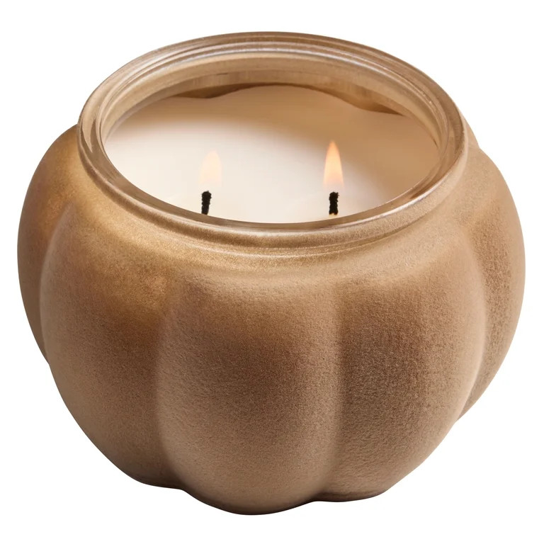 Better Homes & Gardens 2-Wick 12.7 oz Flocked Pumpkin Jar Candle, Pumpkin Snickerdoodle Swirl | Walmart (US)