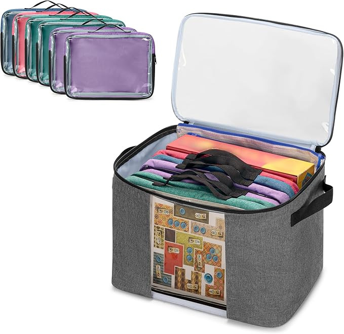 Board Game Storage Bag with 6pcs Zipper Bags, Board Game Organizer and Storage with Cover for Off... | Amazon (US)
