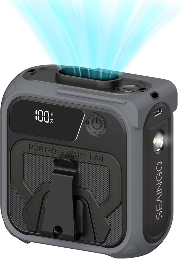 SEAINGO Portable Waist Fan Rechargeable \u2013 10000mAh, 42 ft/s Max, 5 Speeds 16000RPM, Personal... | Amazon (US)